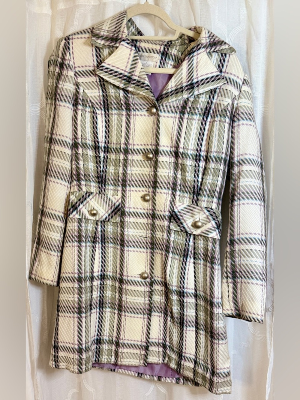 Worthington Plaid Lightweight Coat Jacket | Tailored Spring Layer Size 6 🪻